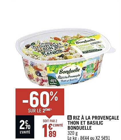 Riz à La Provençale Thon Et Basilic Bonduelle