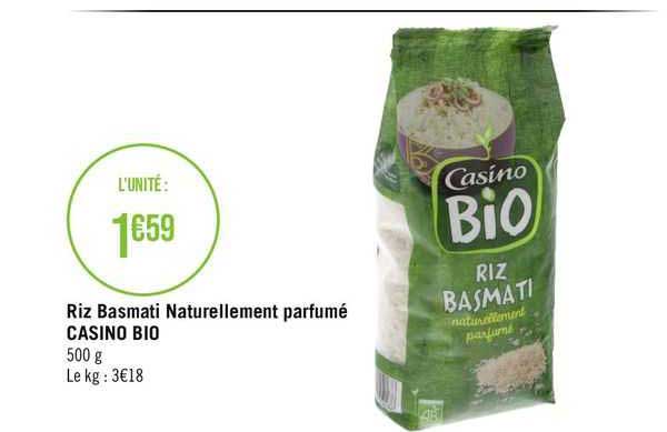 riz basmati naturellement parfumé casino bio