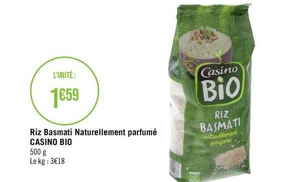 riz basmati naturellement parfumé casino bio