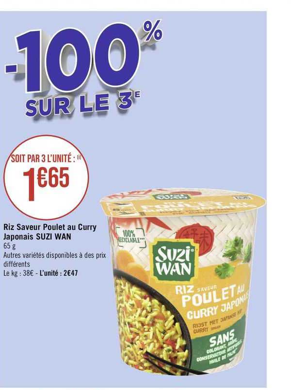 riz saveur poulet au curry japonais suzi wan