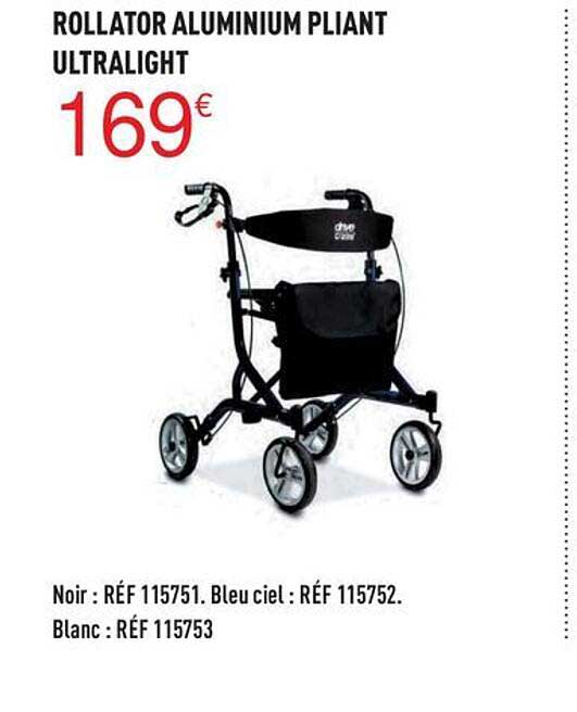 rollator aluminium pliant ultralight