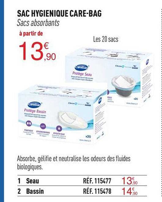sac hygiénique care-bag sacs absorbants