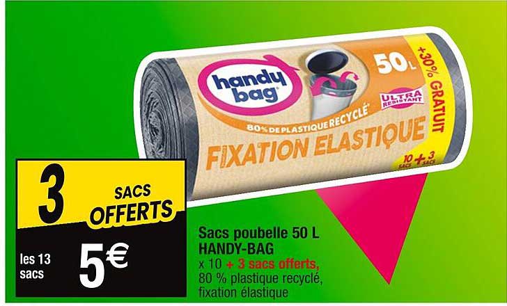 sacs poubelle 50 l  handy-bag