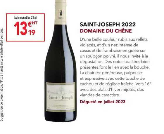 saint-joseph 2022 domaine du chêne