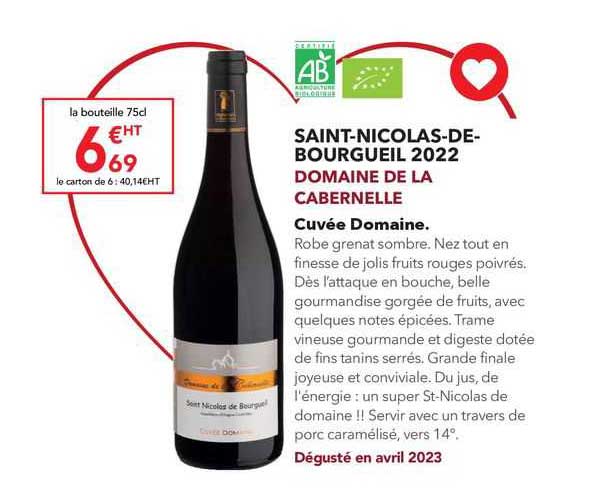 saint-nicolas-de-bourgueil 2022 domaine de la cabernelle