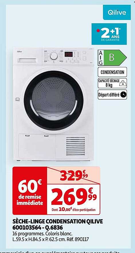 sèche-linge condensation qilive 600103564 - q.6836