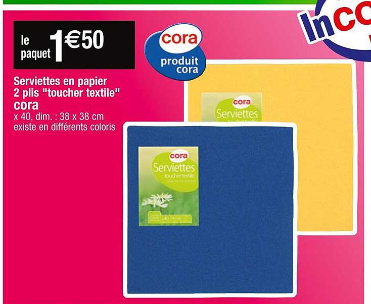 serviettes en papier 2 plis "toucher textile" cora