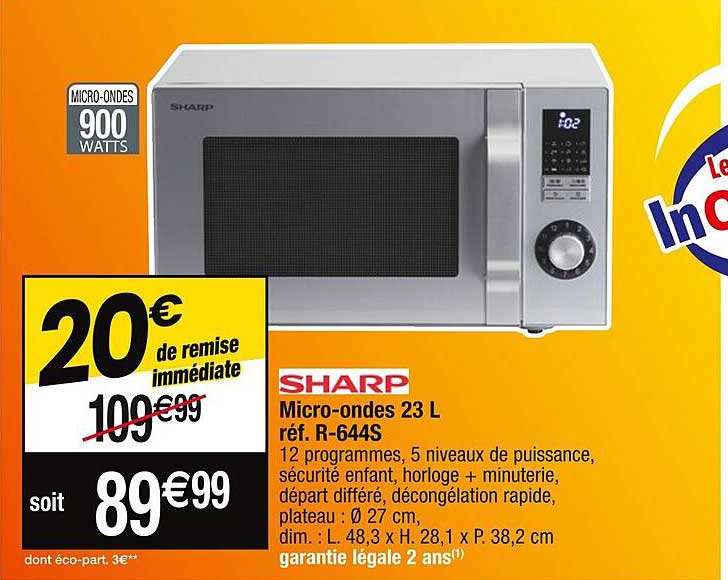 sharp micro-ondes 23 l réf. r-644s