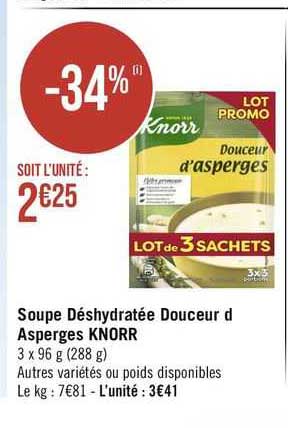 soupe déshydratée douceur d'asperges knorr