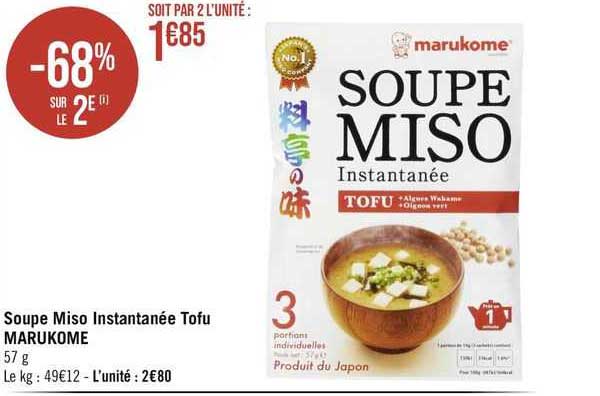 soupe miso instantanée tofu marukome