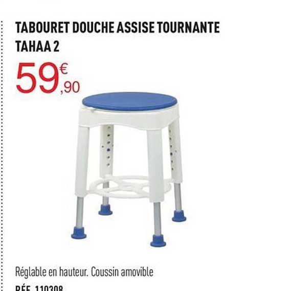 tabouret douche assise tournante tahaa 2