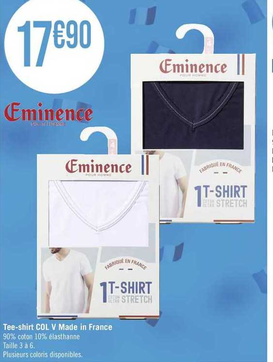 tee-shirt col V made in france