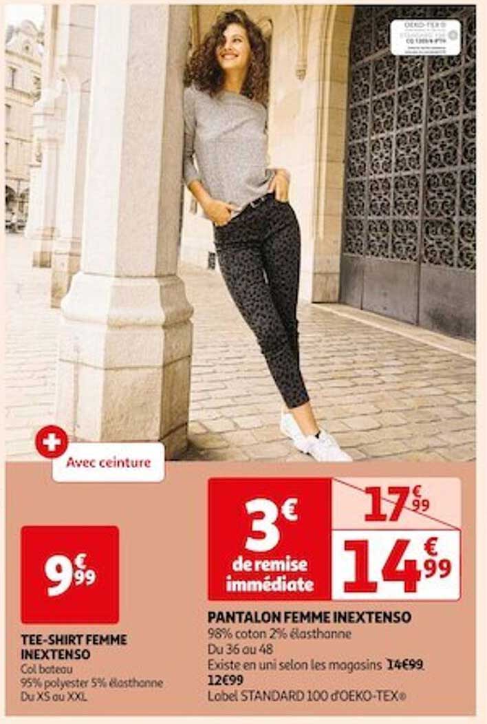 tee-shirt femme inextenso, pantalon femme inextenso