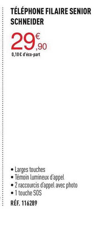 téléphone filaire senior schneider