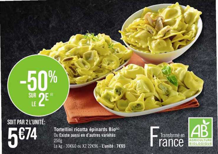 Tortellini Ricotta épinards Bio