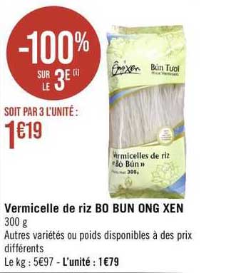 vermicelle de riz bo bun ong xen