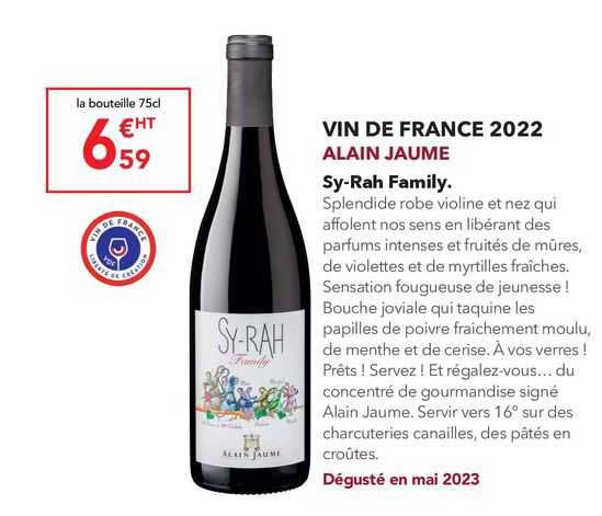 vin de france 2022 alain jaume sy-rah family