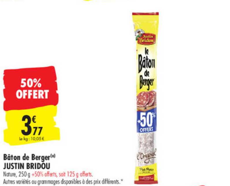 bâton de berger justin bridou 50% offert