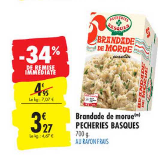 brandade de morue pêcheries basques -34% de remise immédiate