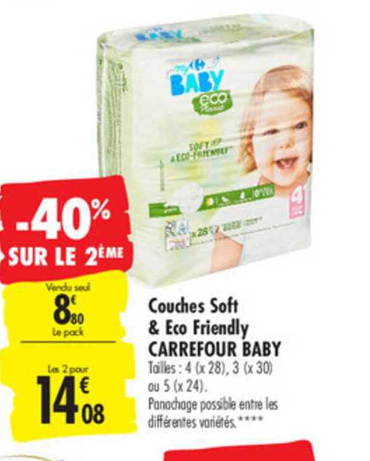 couches soft & eco friendly carrefour baby -40% sur le 2ème