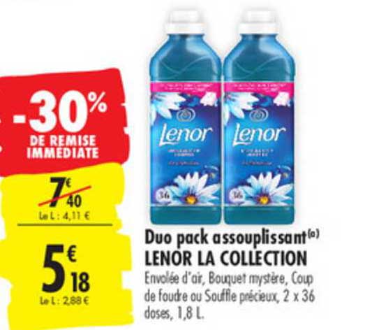Duo Pack Assouplissant Lenor La Collection -30% De Remise Immédiate