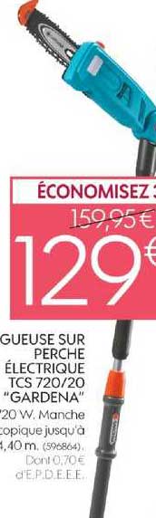 gueuse sur perche électrique tcs 720 20 gardena