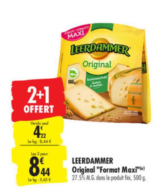 leerdammer original "format maxi" 2+1 offert