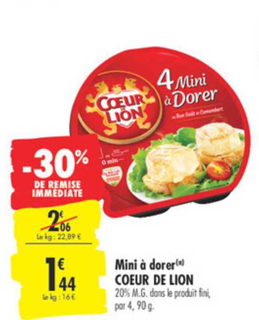 mini à dorer cœur de lion -30% de remise immédiate