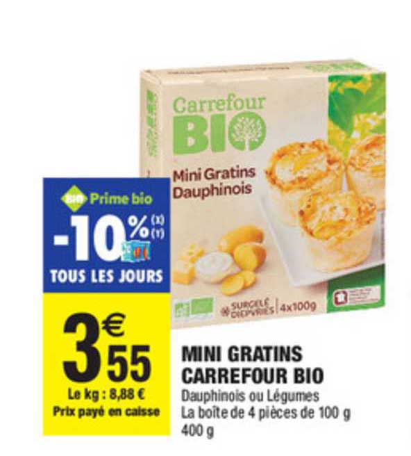 mini gratins carrefour bio