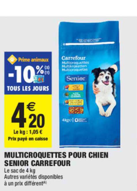 multicroquettes pour chien senior carrefour