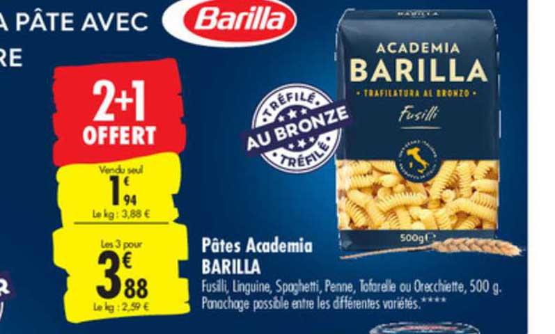 pâtes academia barilla +1 offert