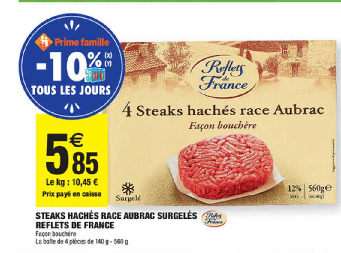 Steaks Hachés Race Aubrac Surgelés Reflets De France
