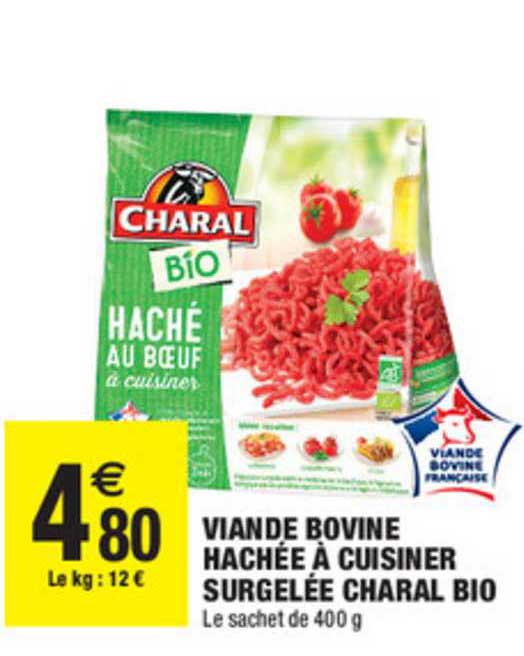 viande bovine hachée à cuisiner surgelée charal bio