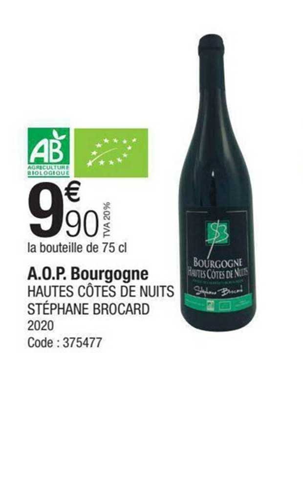 a.o.p. bourgogne hautes côtes de nuits stéphane brocard 2020