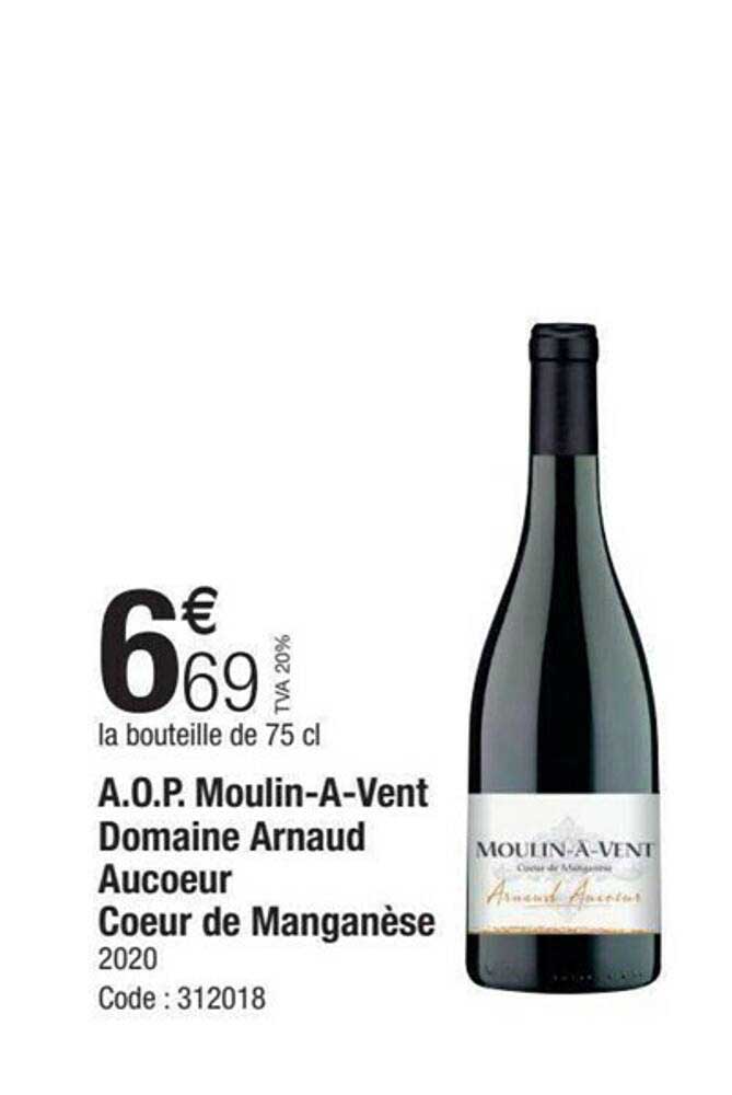 a.o.p. moulin-à-vent domaine arnaud aucoeur cœur de manganèse 2020