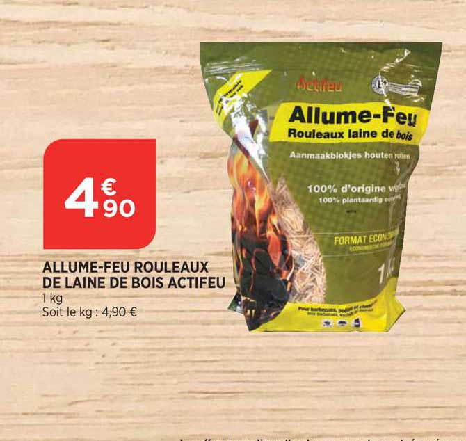 allume-feu rouleaux de laine de bois actifeu