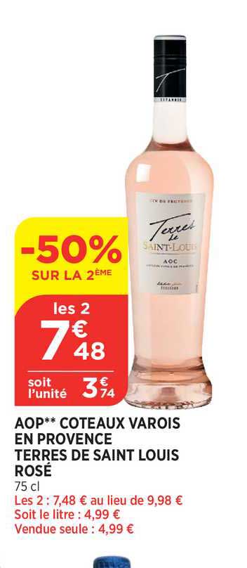 aop coteaux varois en provence terres de saint louis rosé