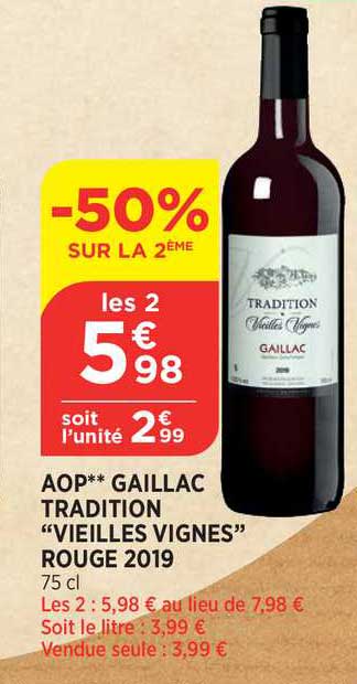 aop gaillac tradition "vieilles vignes" rouge 2019