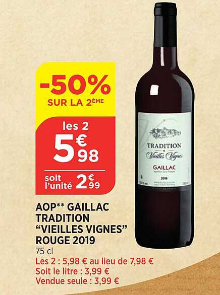 aop gaillac tradition "vieilles vignes" rouge 2019
