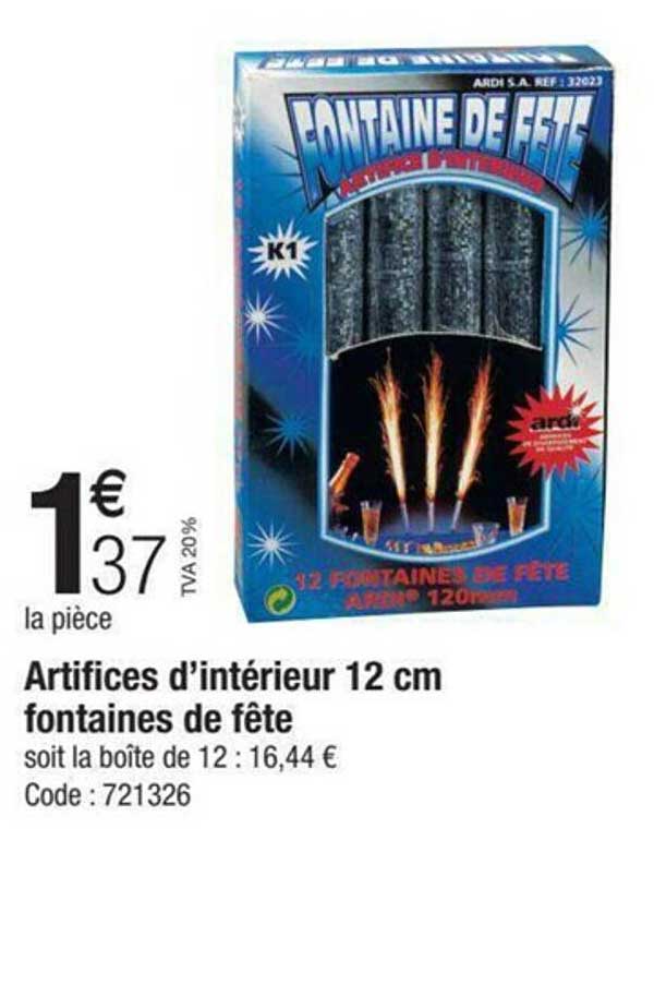 Artifices D'intérieur 12 Cm Fontaines De Fête