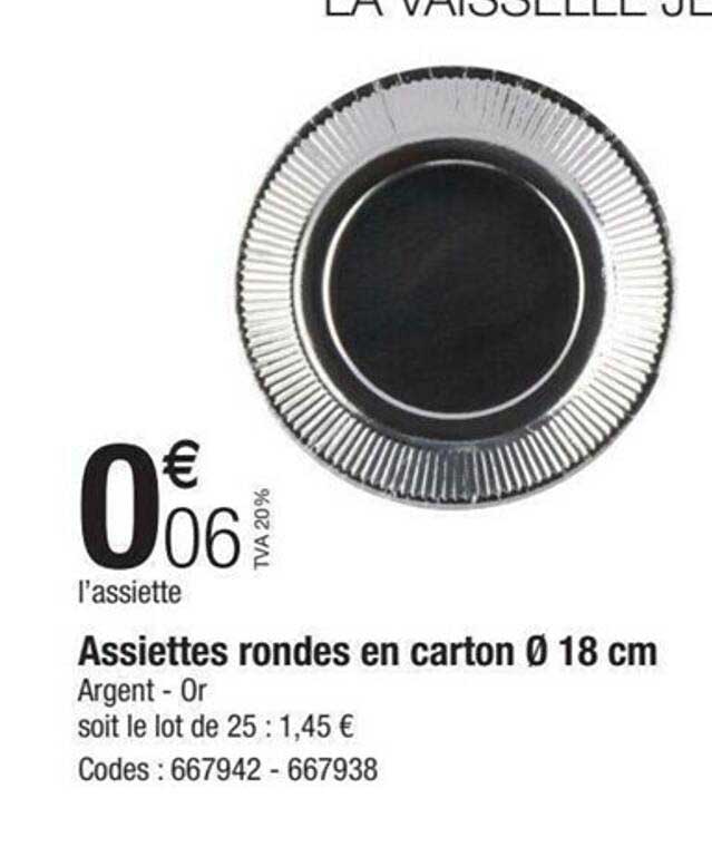 assiettes rondes en carton ø18 cm