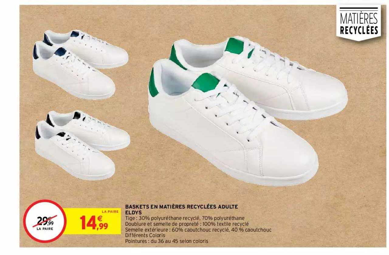 baskets en matières recyclées adulte eldys