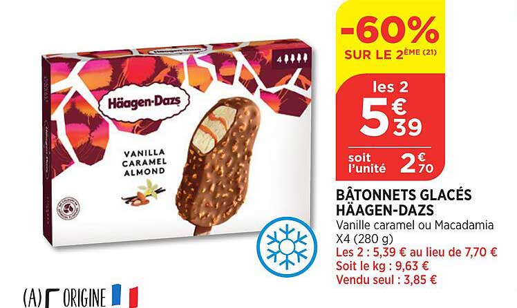 bâtonnets glacés häagen-dazs