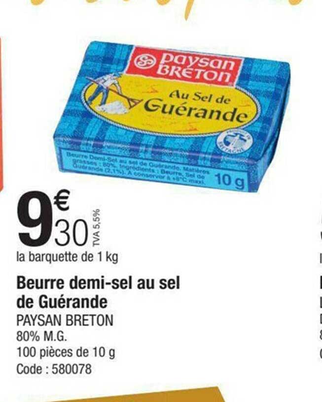 beurre demi-sel au sel de guérande paysan breton