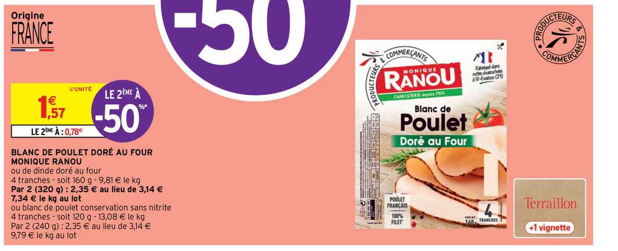 blanc de poulet doré au four monique ranou