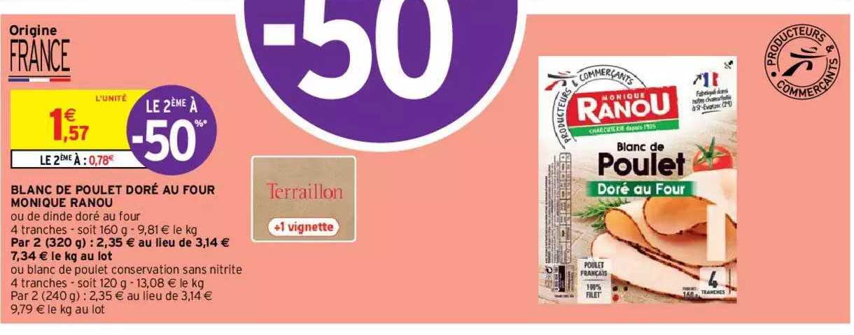 blanc de poulet doré au four monique ranou