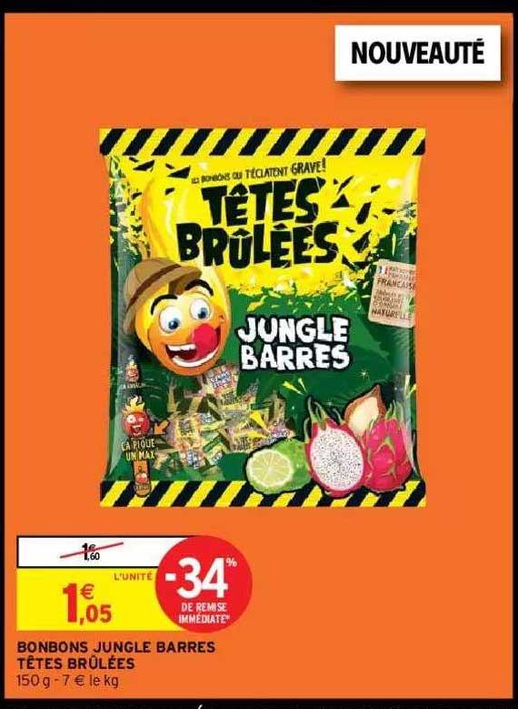 bonbons jungle barres têtes brûlées
