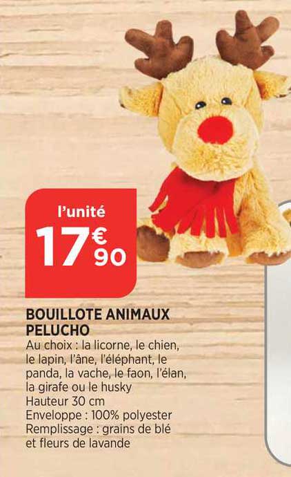 bouillote animaux pelucho