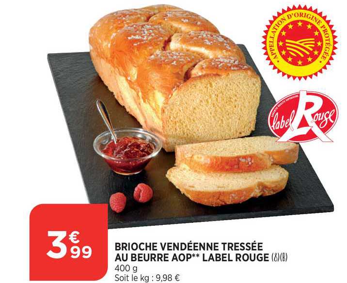 Brioche Vendéenne Tressée Au Beurre Aop Label Rouge