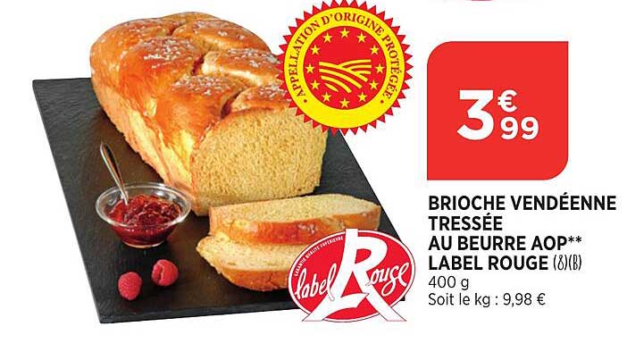 Brioche Vendéenne Tressée Au Beurre Aop Label Rouge